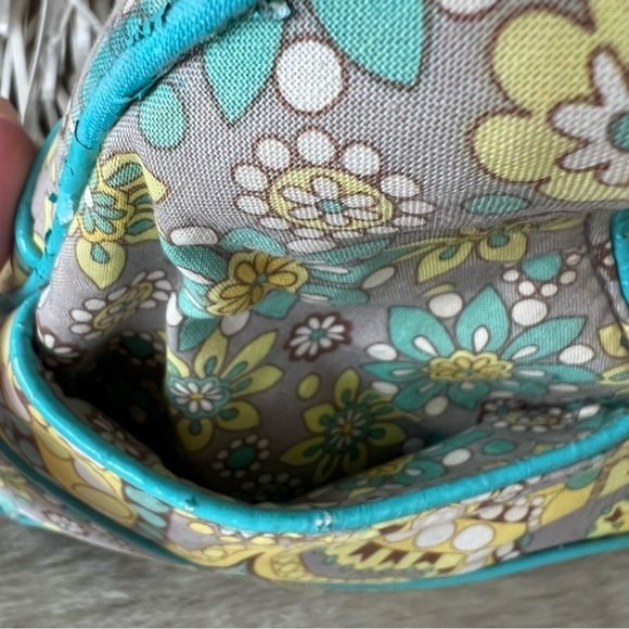 VERA BRADLEY Lemon Parfait Hobo Bag Frill Yellow Turquoise Paisley 2011 Floral - Picture 3 of 12